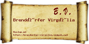 Brendörfer Virgília névjegykártya